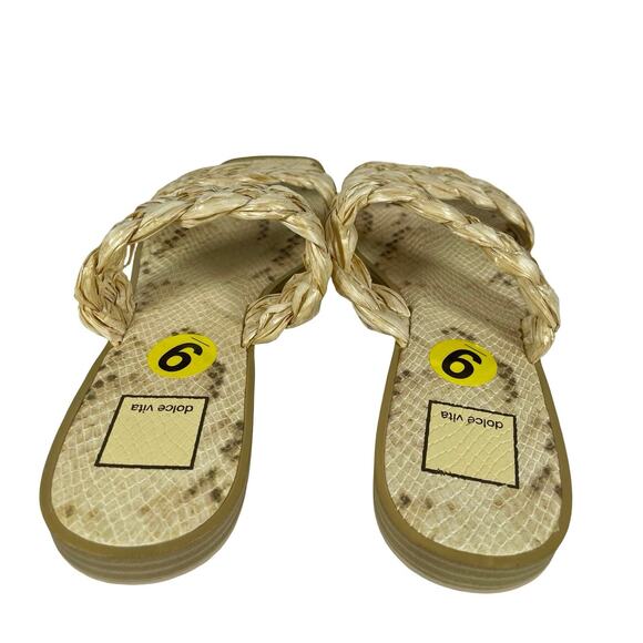 Dolce Vita Women's Indy Braided Straw Slide Sandals - Size 9 - Picture 4 of 7